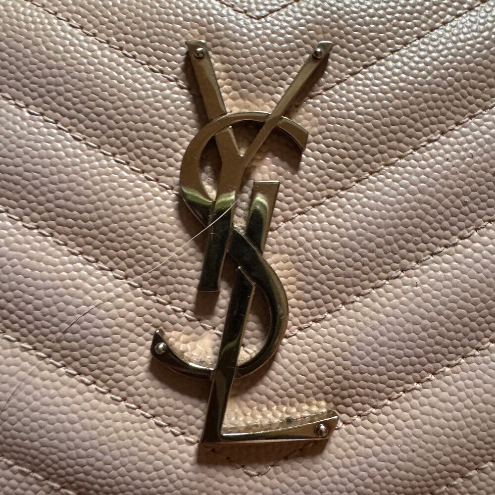 YSL Laurent Pink‎ Sakura Chevron Zippy Continental Wallet SHW Full Set - Picture 6 of 8